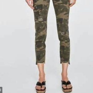 Zara distressed Camo skinny jeans